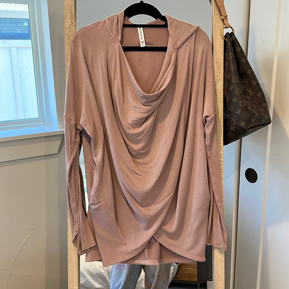 Athleta Purana Wrap Sweatshirt in Dogwood Mauve